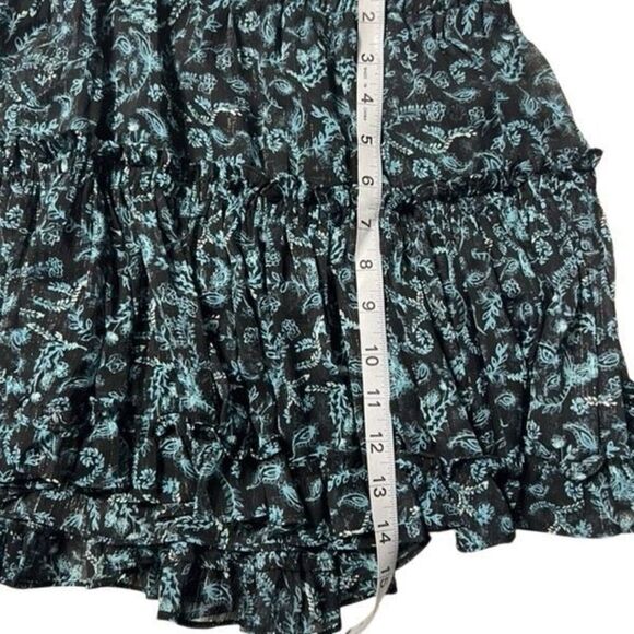 Misa Los Angeles Women's Teal Shimmer Marion Lurex Chiffon Mini Skirt XS NWT - Picture 3 of 6